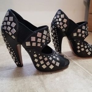 **SOLD** ALAIA Black Leather Punk Heels ORIG $2040